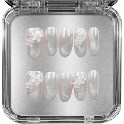 posy - icy blossom glitter - press-on kynnet