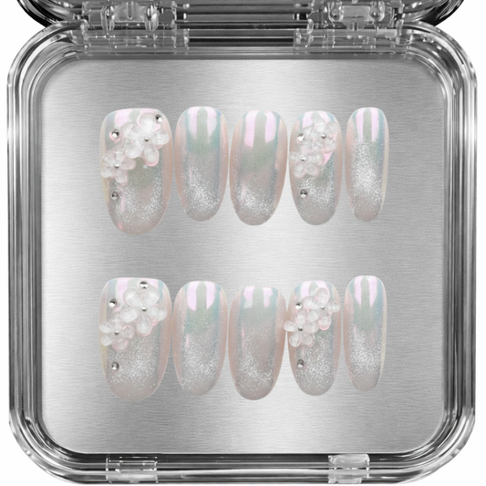 posy - icy blossom glitter - press-on kynnet