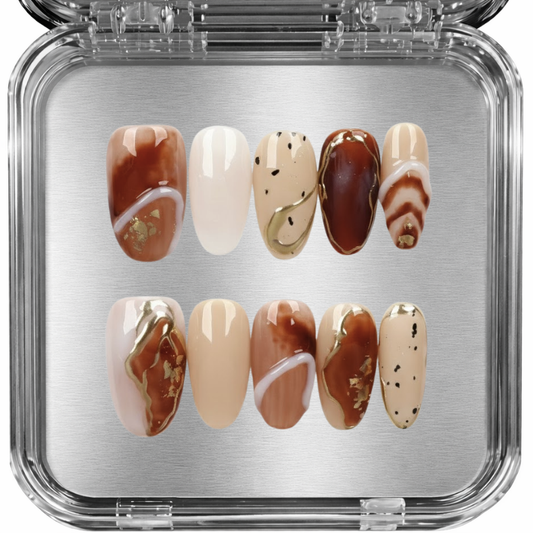 posy - brown earthy sand - press-on kynnet