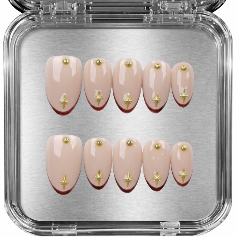 posy - french tip star - press-on kynnet