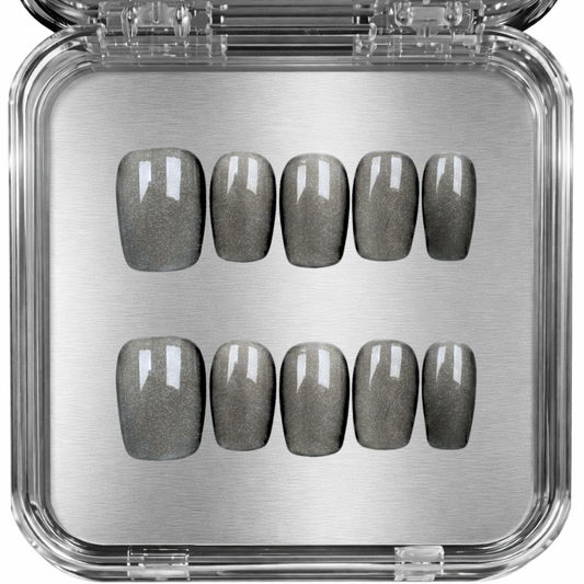posy - glitter black silver - press-on kynnet