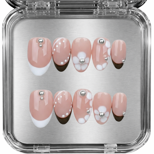 posy - floral french tip - press-on kynnet